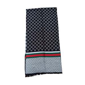 Black White Red Green Stripes NWOT Scarf
